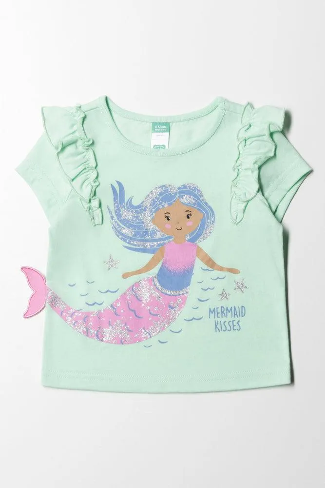 3D Novelty T-Shirt Mermaid Green