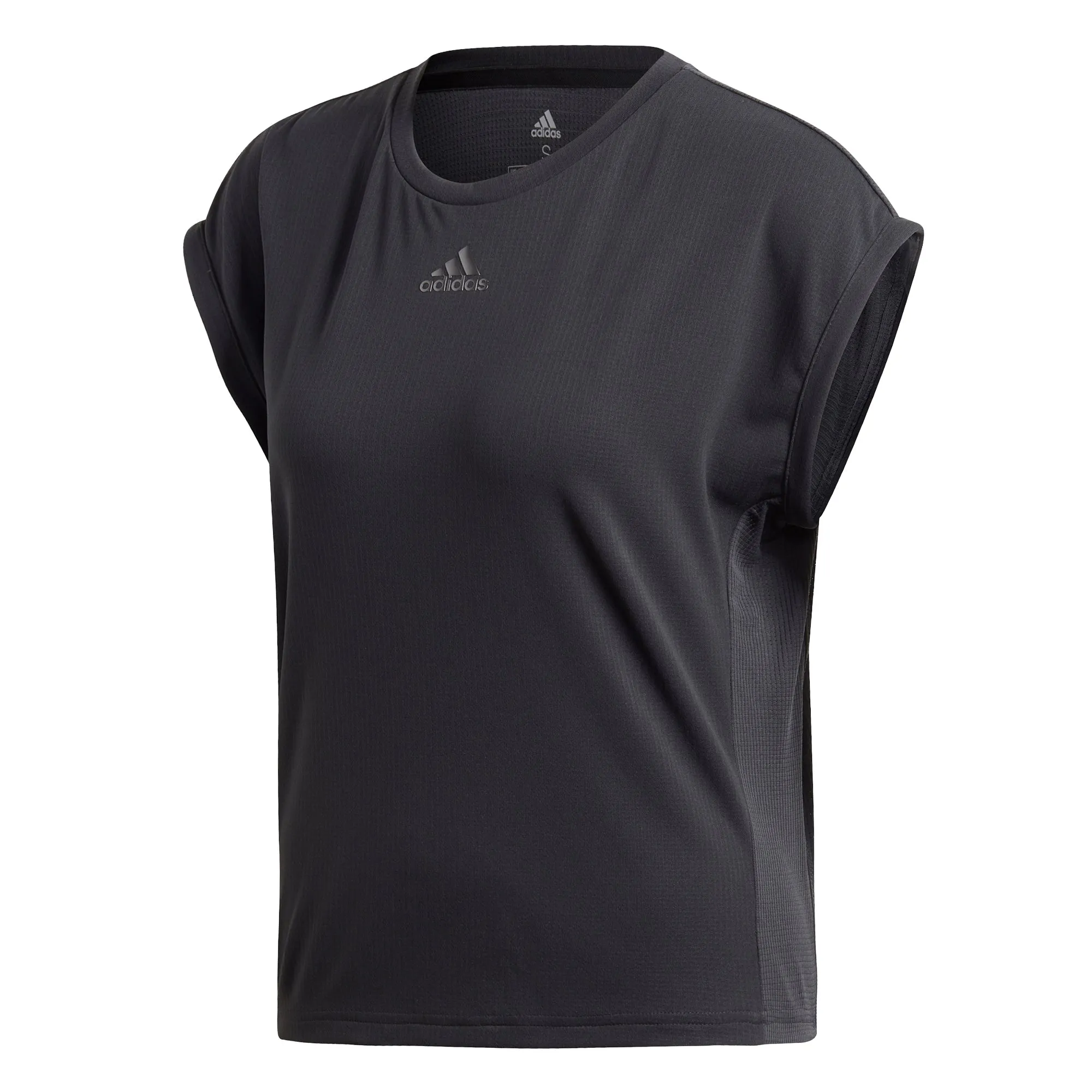 Adidas HEAT.RDY Black Womens Short Sleeve Tennis Shirt