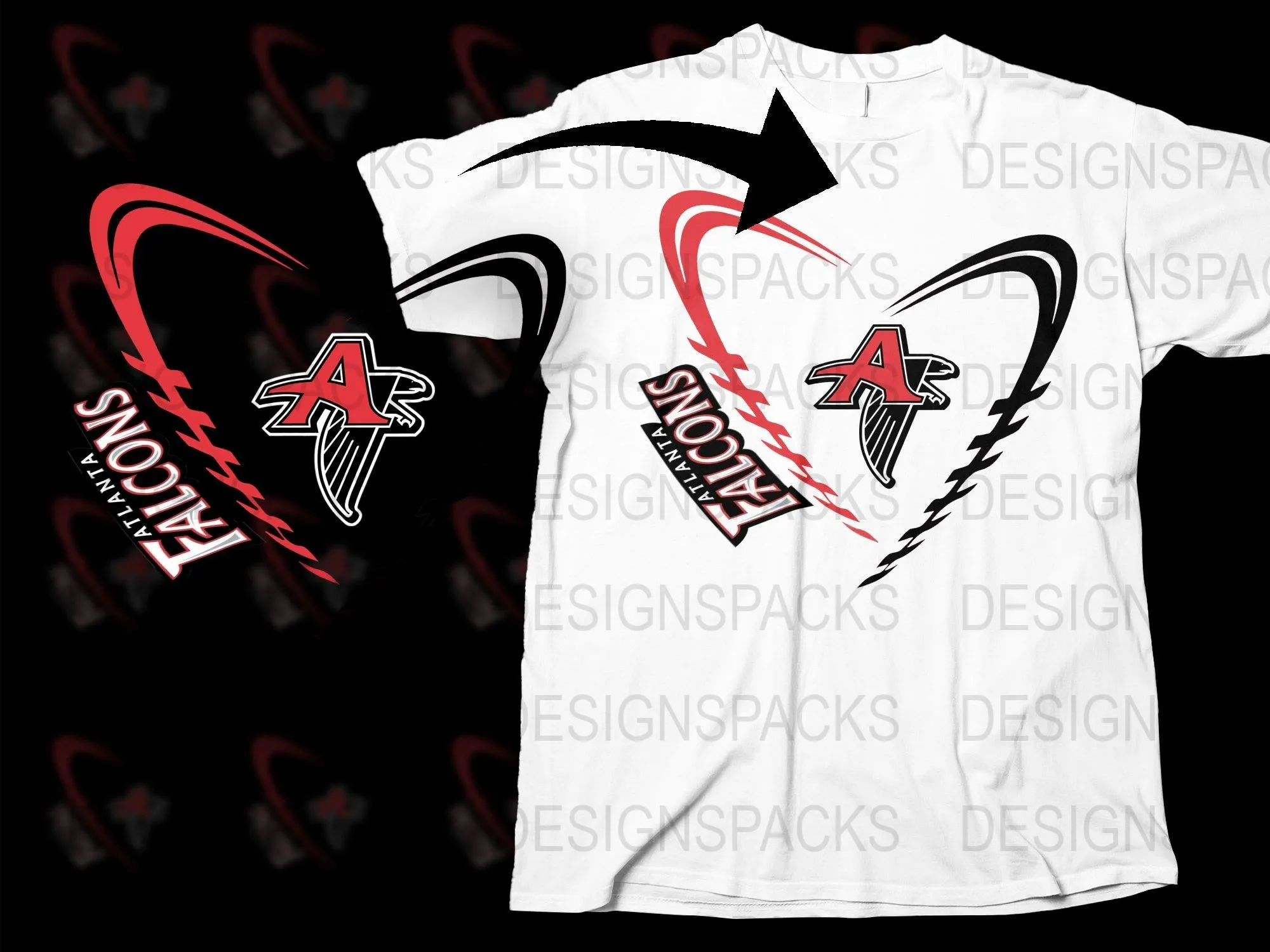 Atlanta Falcons Heart Design Graphic Png Digital Download