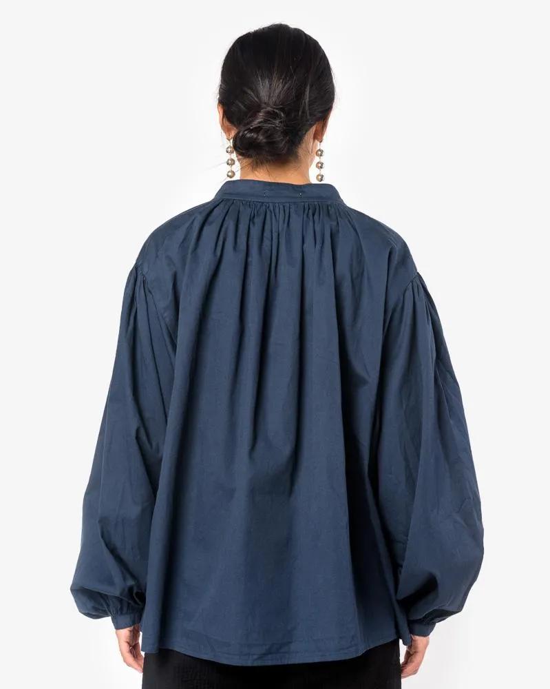 Balloon Sleeve Blouse in Midnight