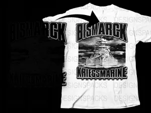 Bismarck Kriegsmarine Battleship Graphic Png Digital Download