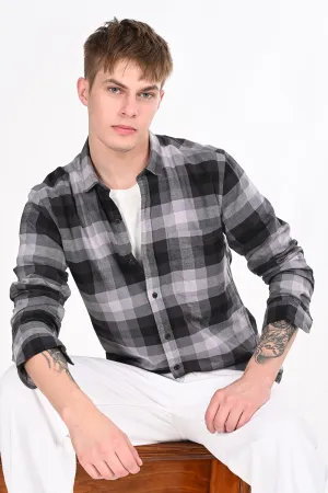 Black Checkered Casual Shirt