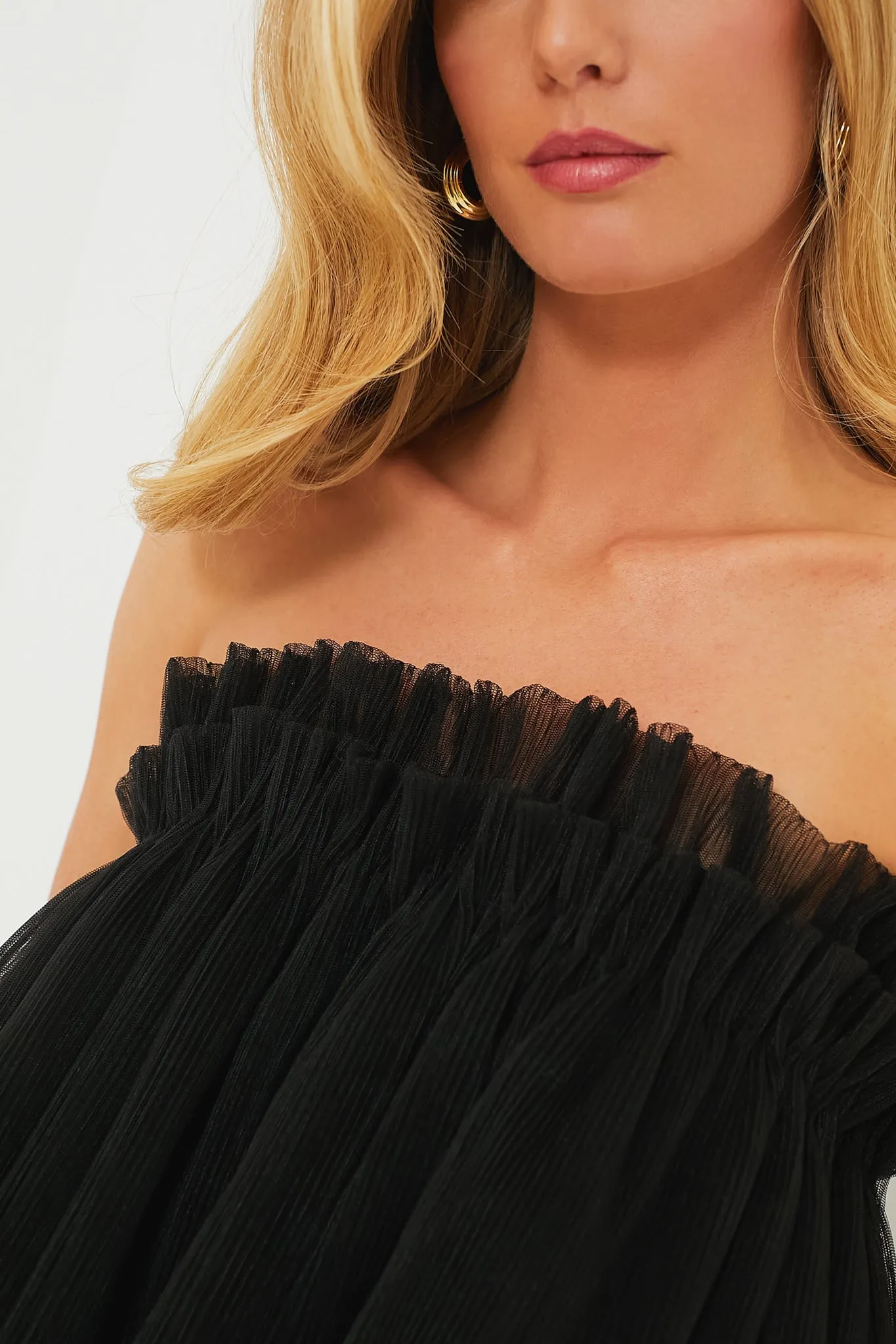 Black Tulle Willa Strapless Top