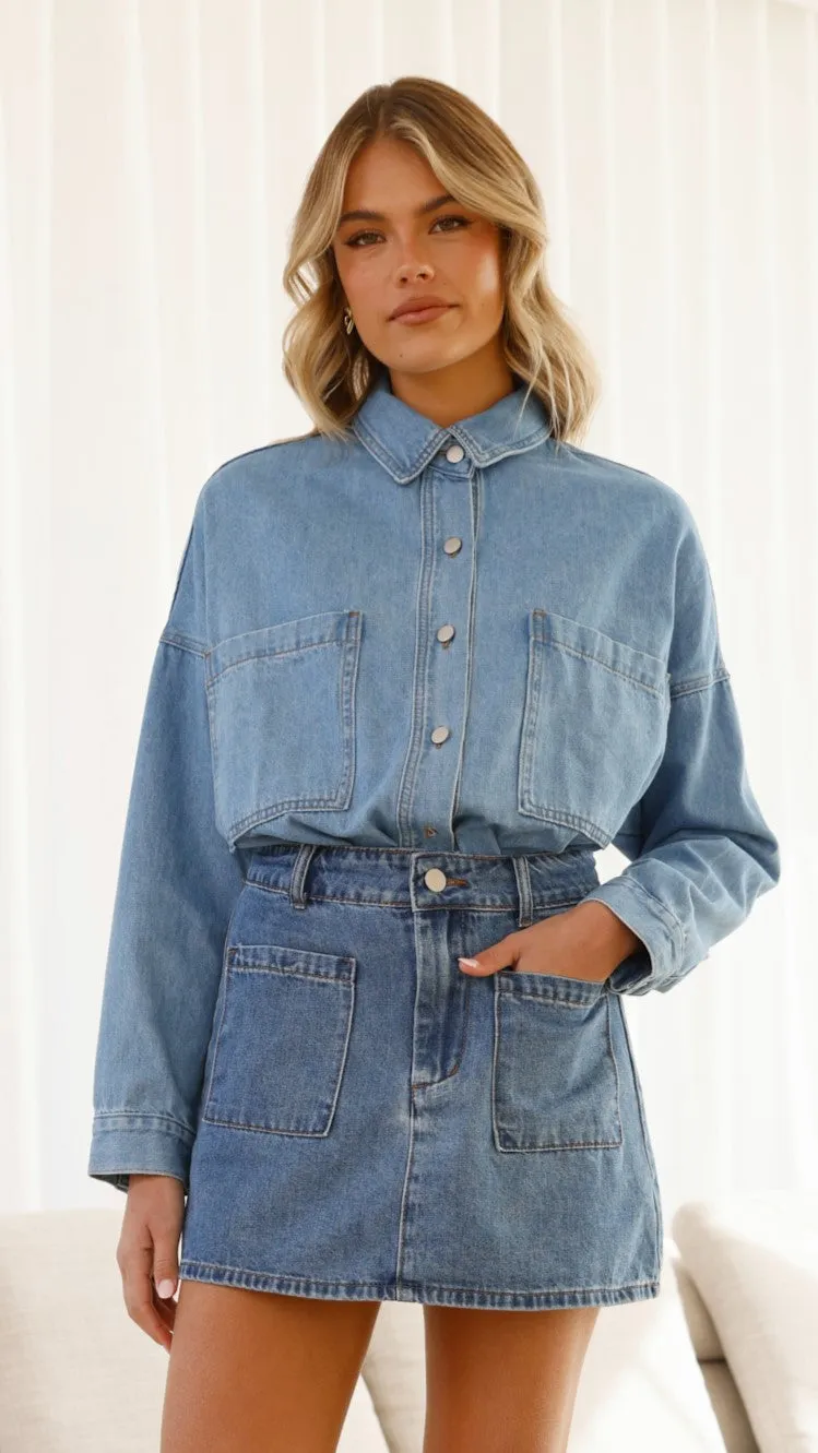 Blake Denim Shirt - Light Mid Denim