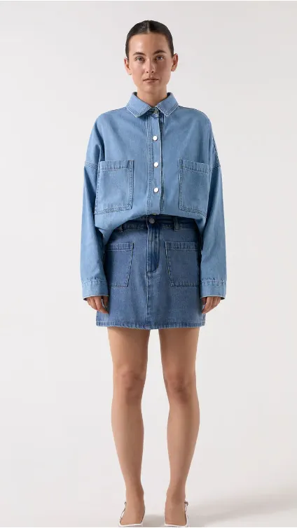 Blake Denim Shirt - Light Mid Denim