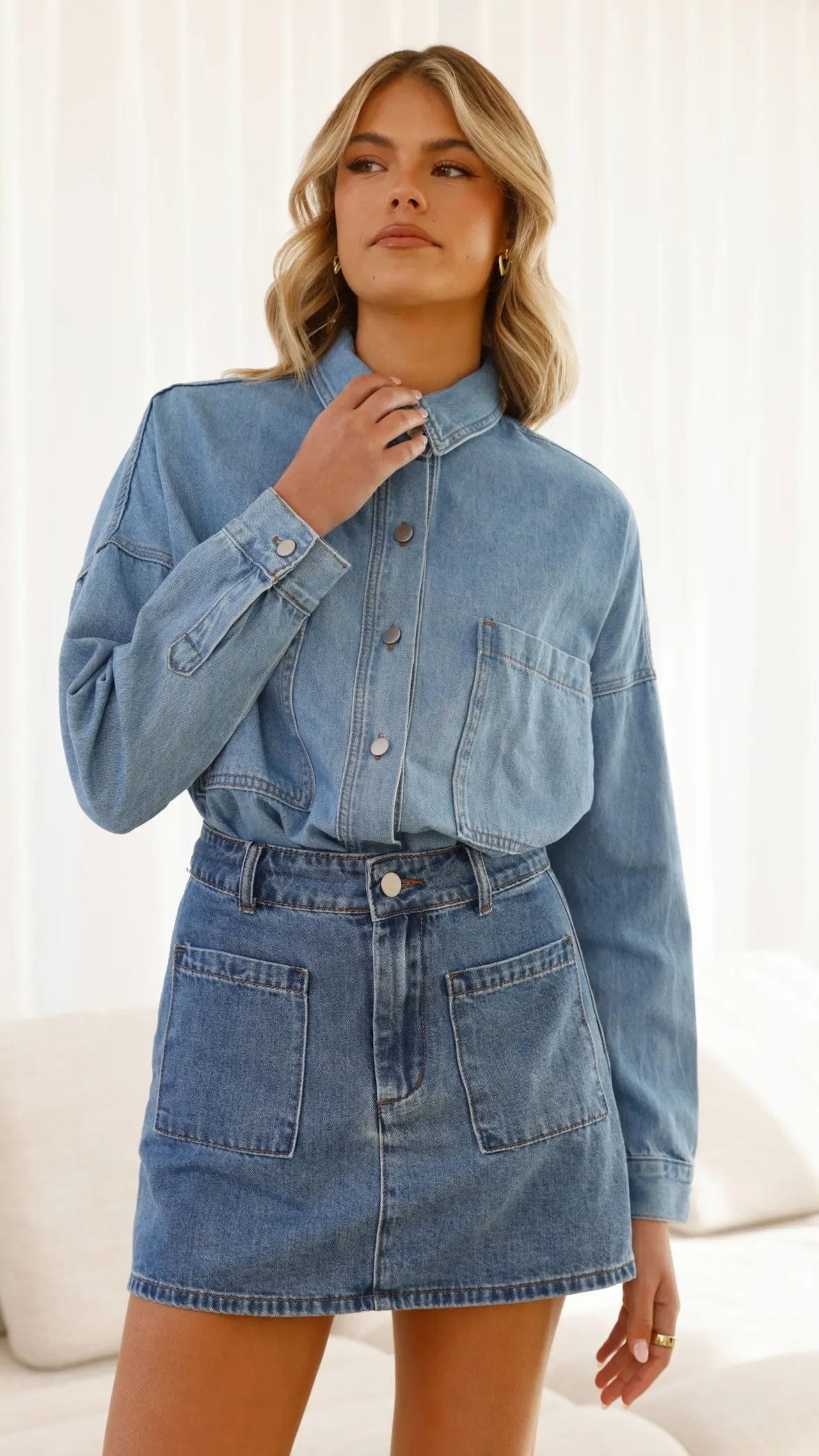 Blake Denim Shirt - Light Mid Denim