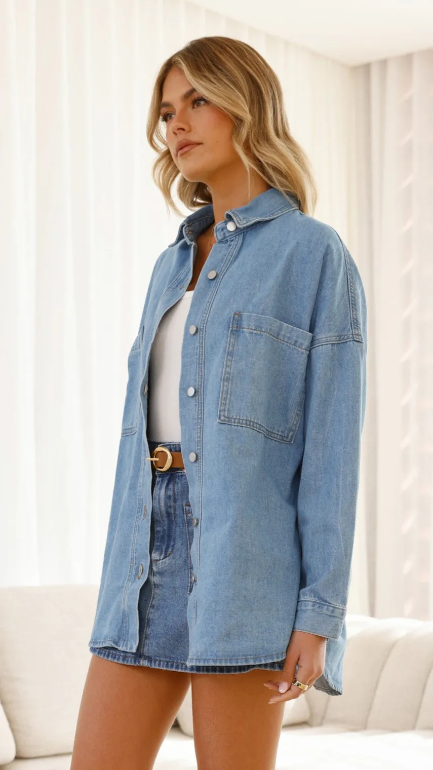 Blake Denim Shirt - Light Mid Denim