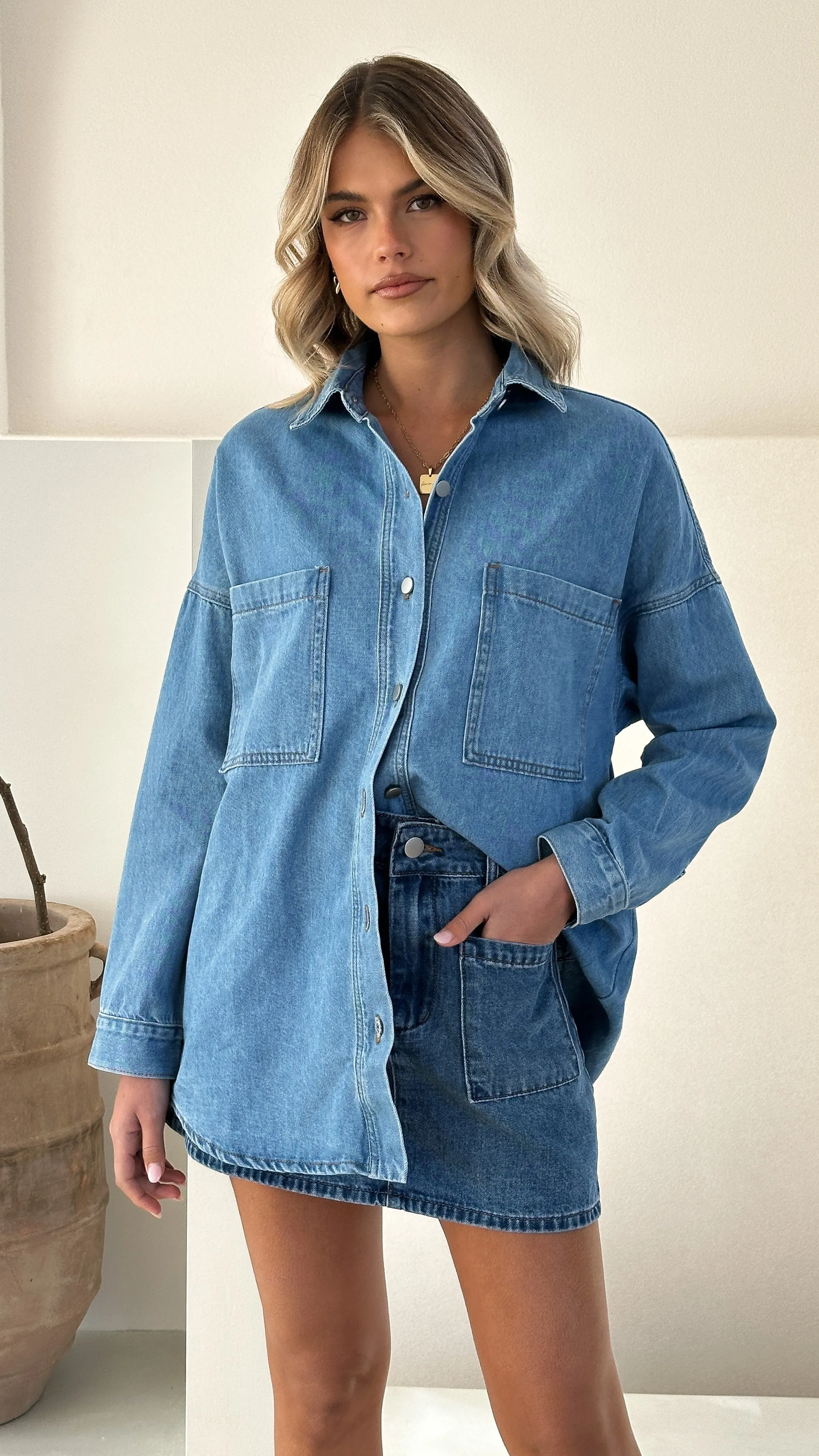 Blake Denim Shirt - Light Mid Denim