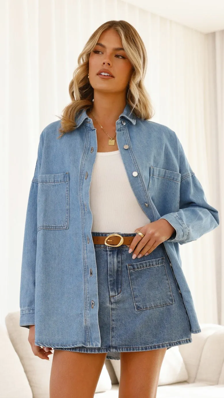 Blake Denim Shirt - Light Mid Denim