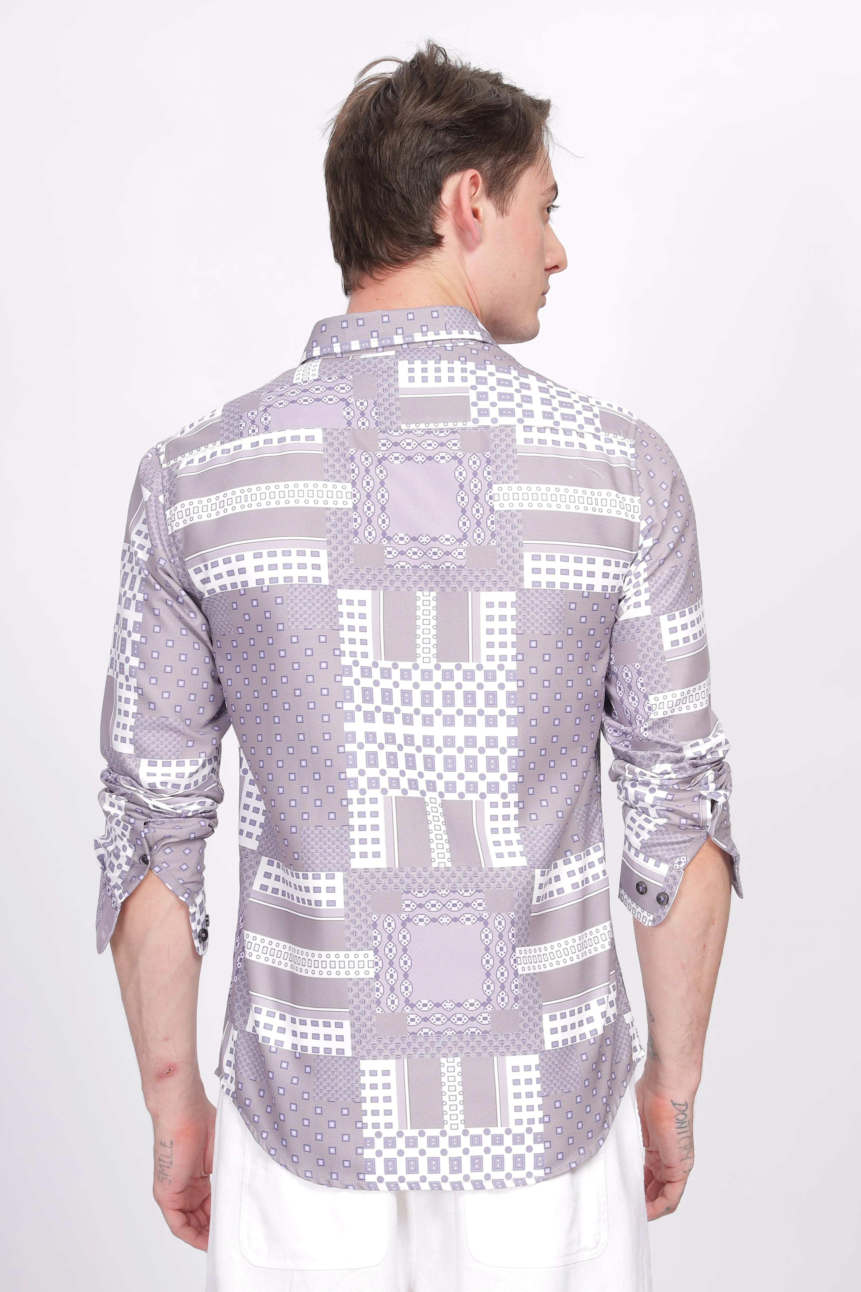 Bloom Printed  Lilac Shirt