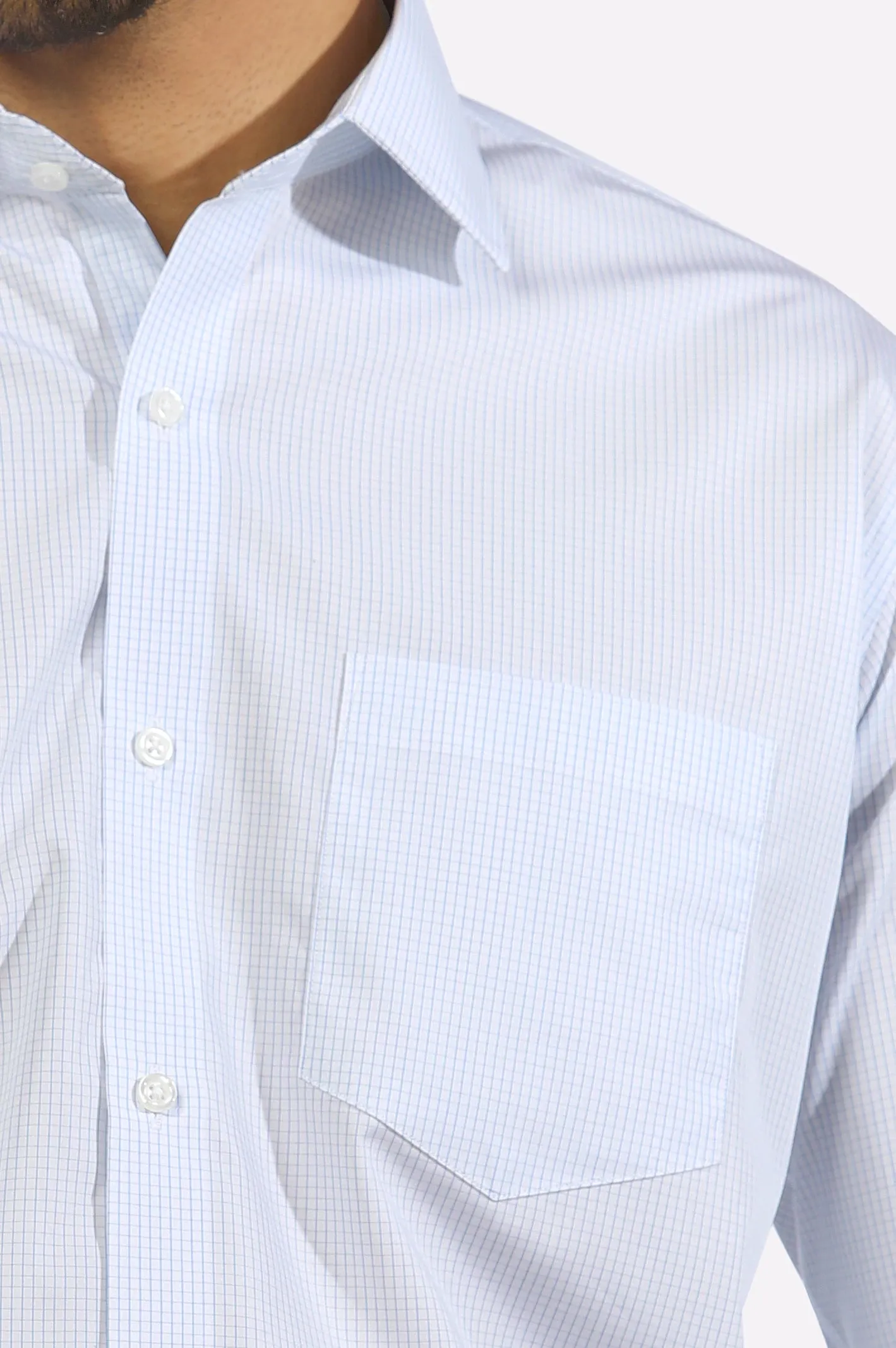 Blue Graph Check Formal Shirt