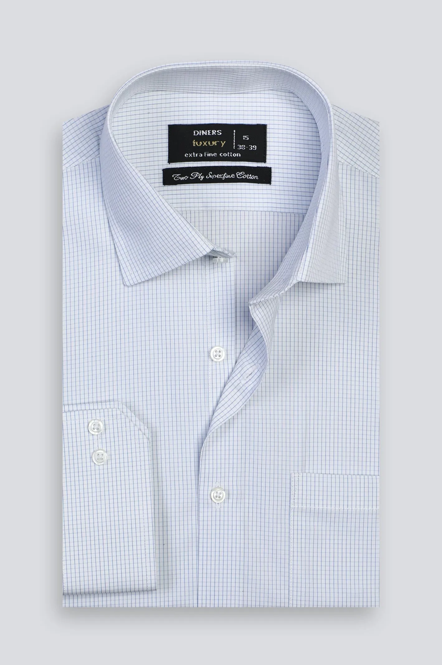 Blue Graph Check Formal Shirt