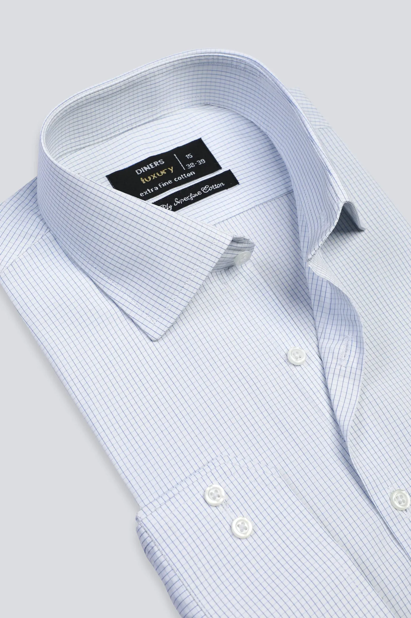 Blue Graph Check Formal Shirt