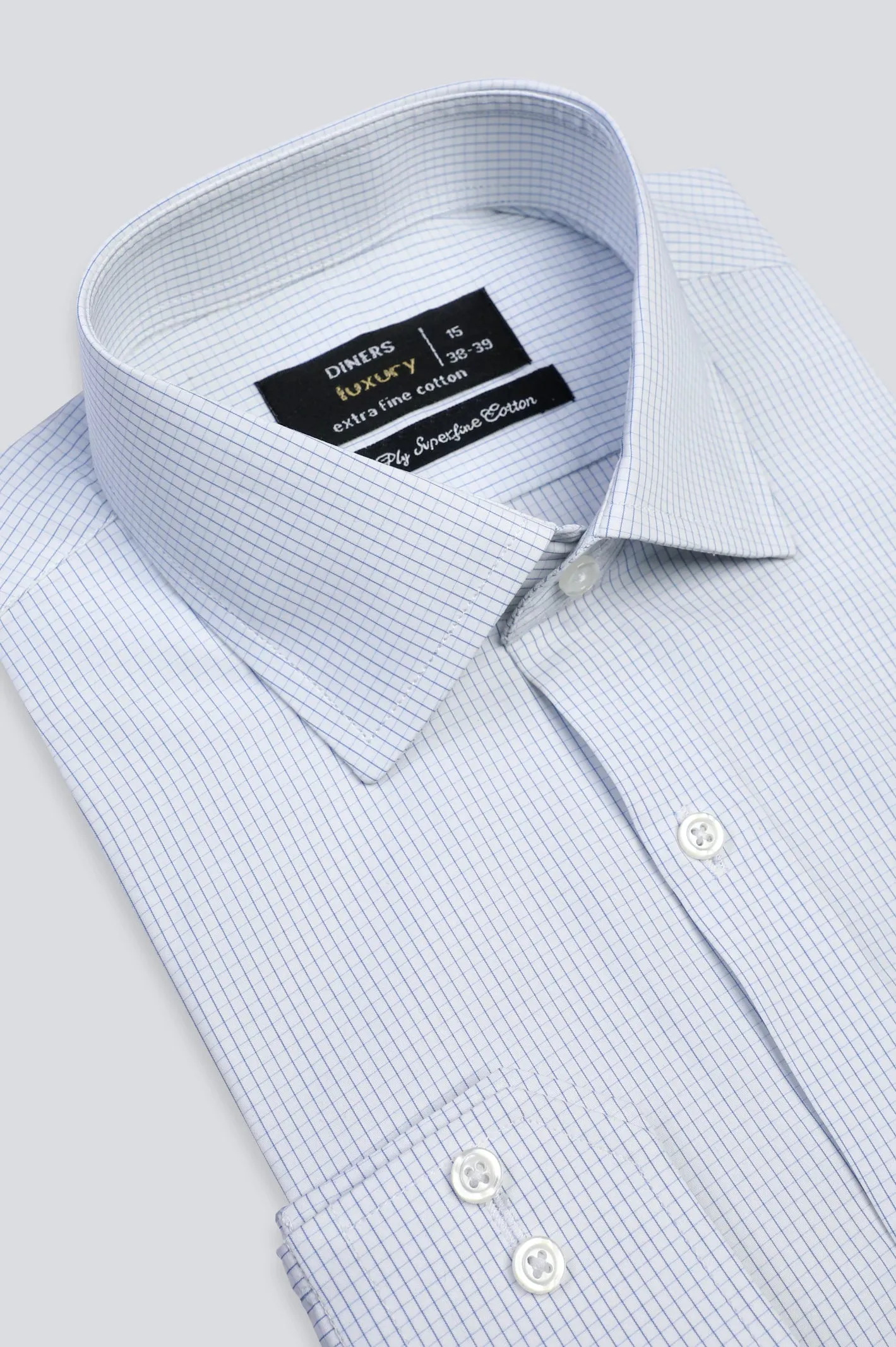 Blue Graph Check Formal Shirt