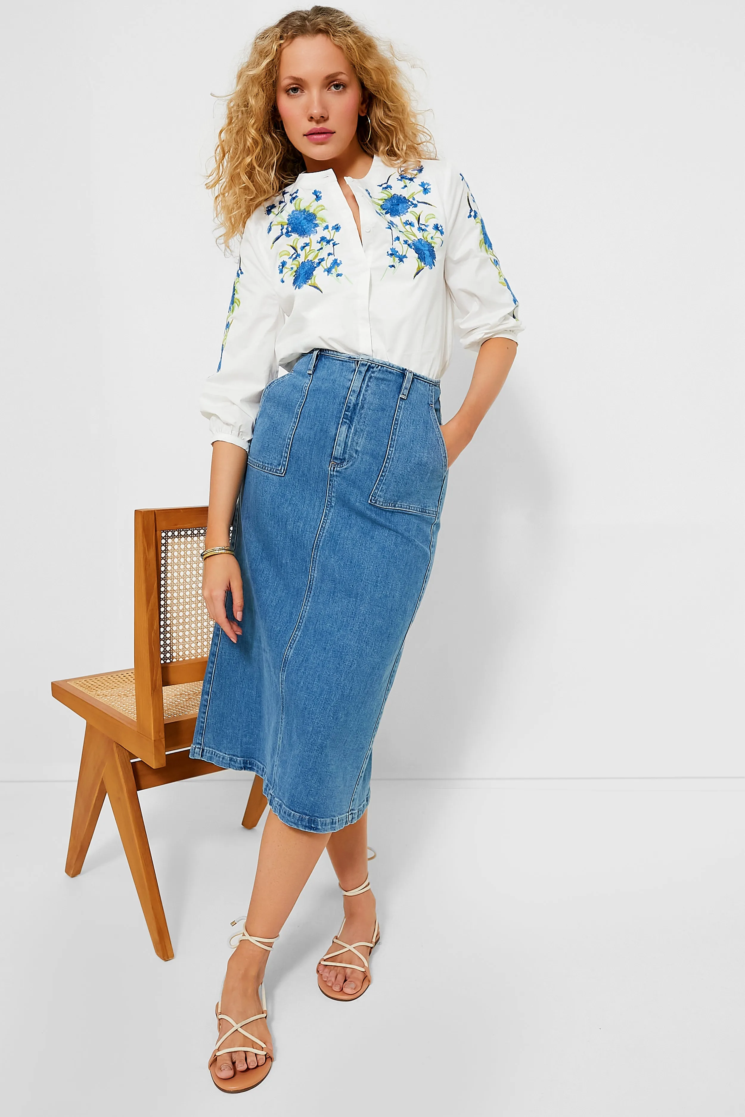 Bluebell Embroidery Thalia Blouse