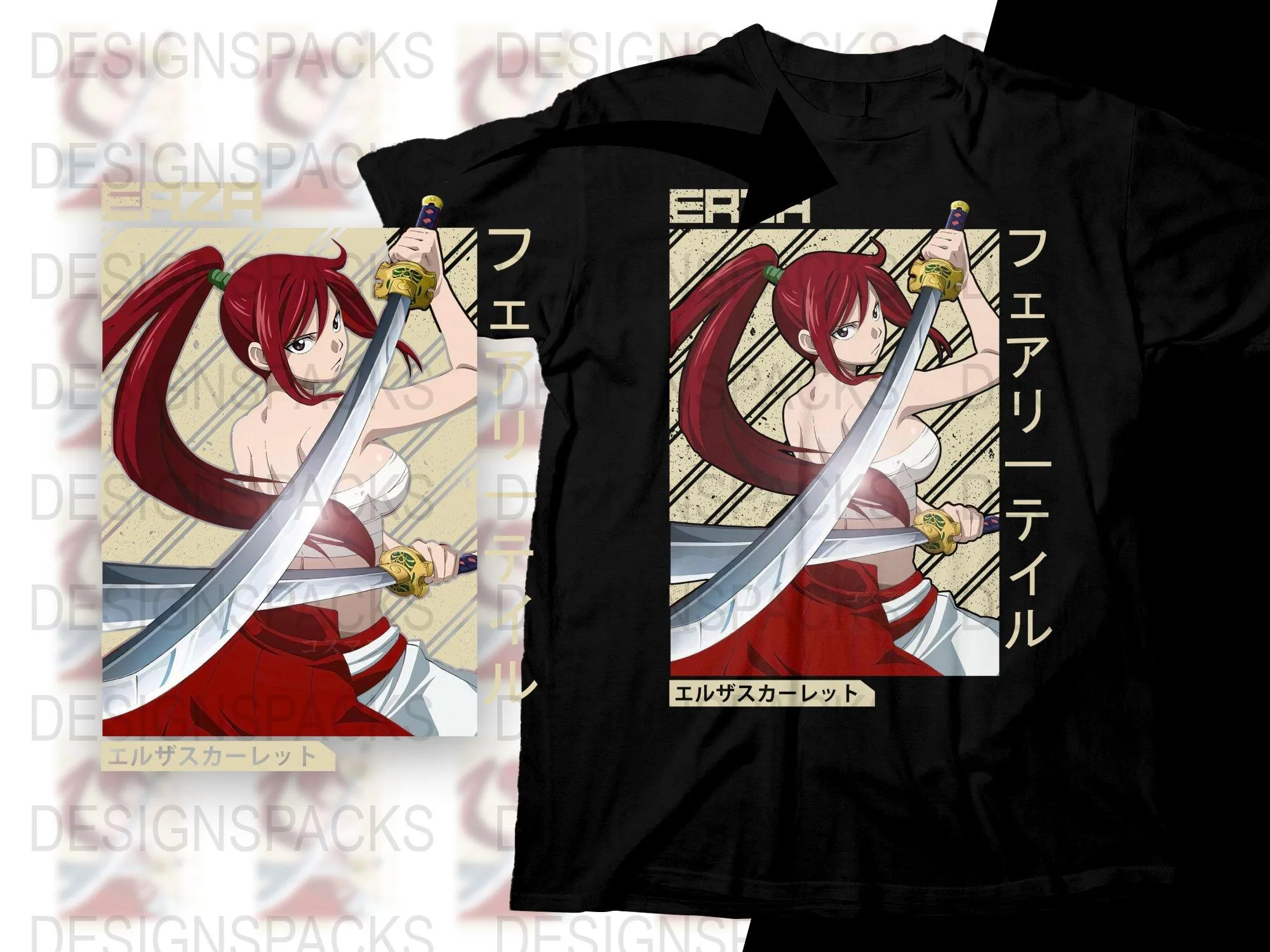 Bold Erza Scarlet Png Digital Download for Anime Fans Unique Design