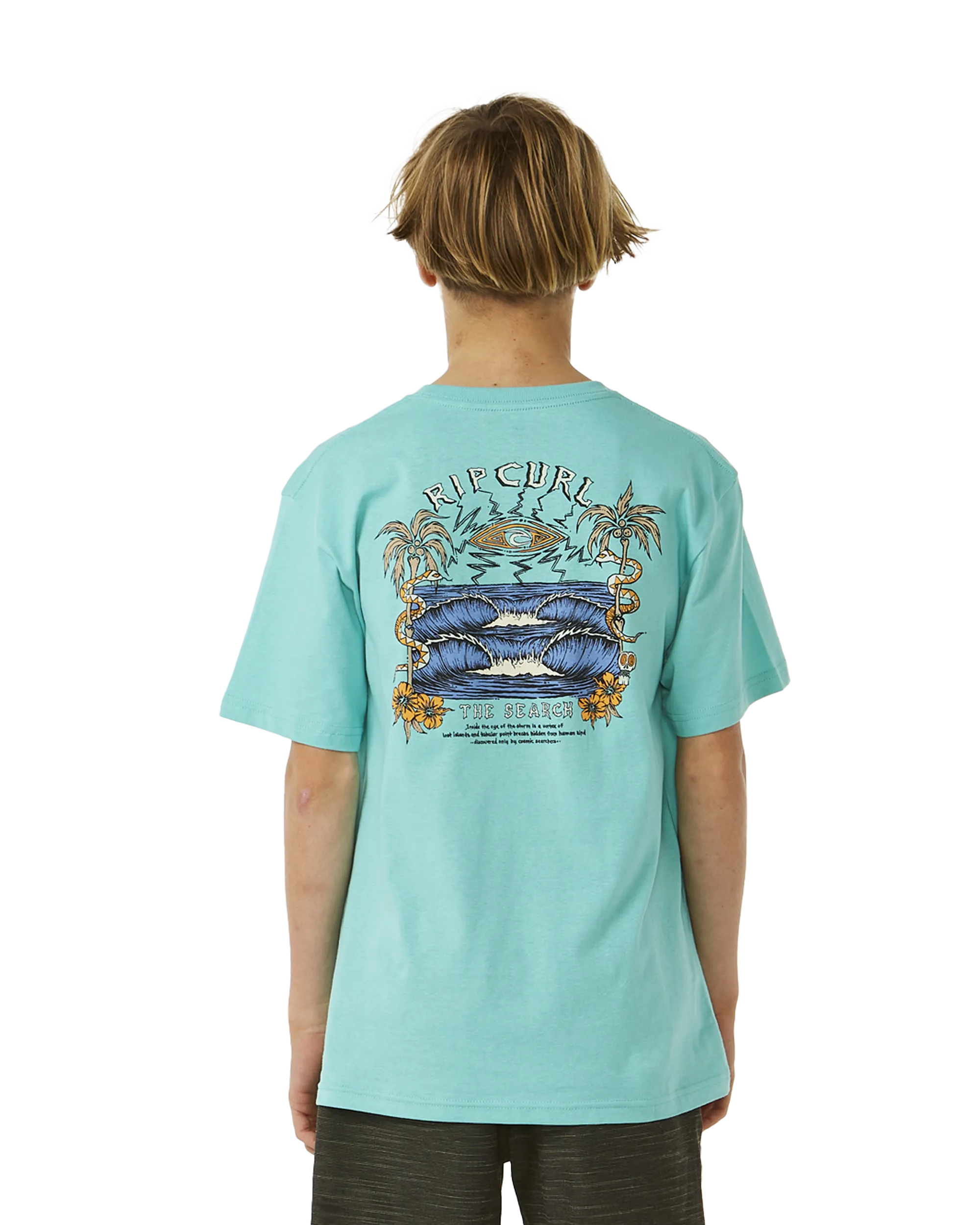 Boys Lost Island Art T-Shirt in Aqua