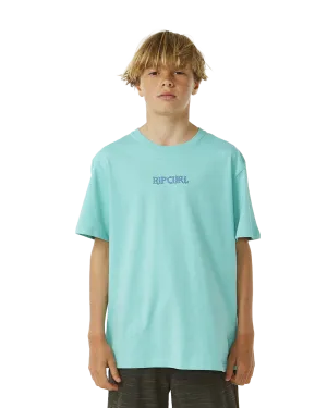 Boys Lost Island Art T-Shirt in Aqua