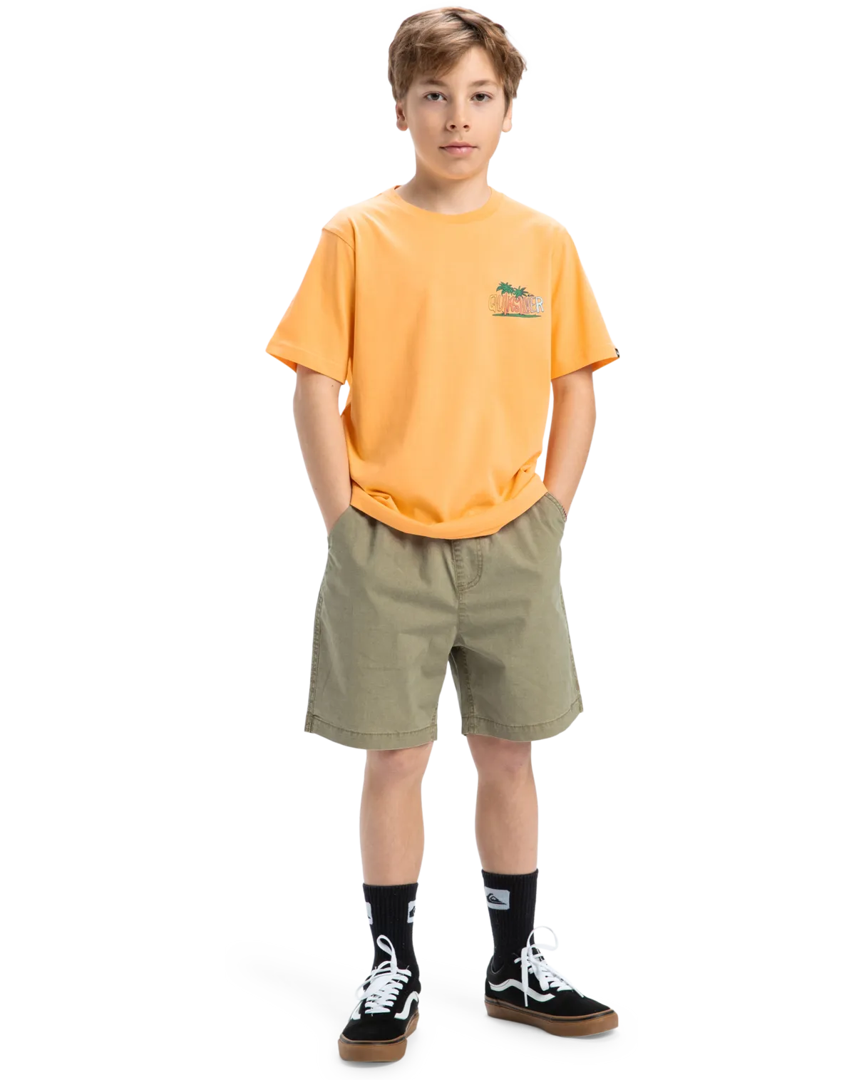 Boys Sunny Palms T-Shirt in Chamois