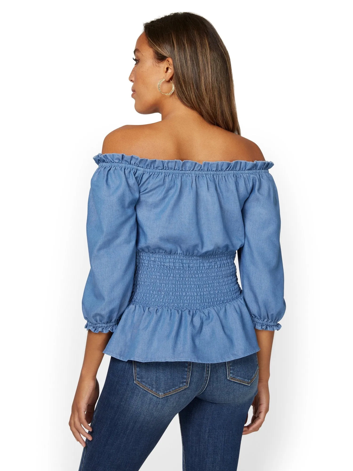 Corset Chambray Top - Lily & Cali