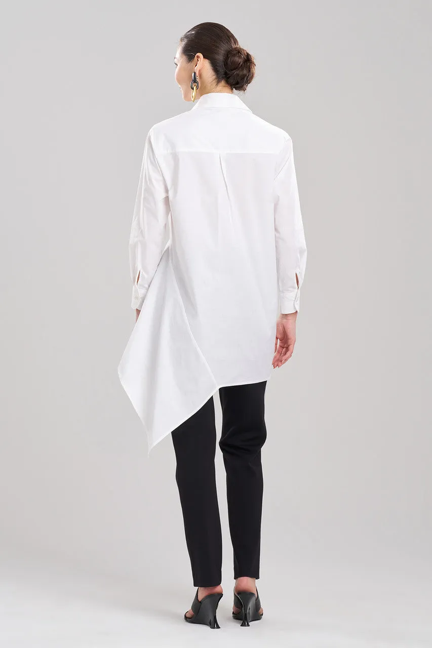 Cotton Poplin Asymmetrical Flounce Shirt