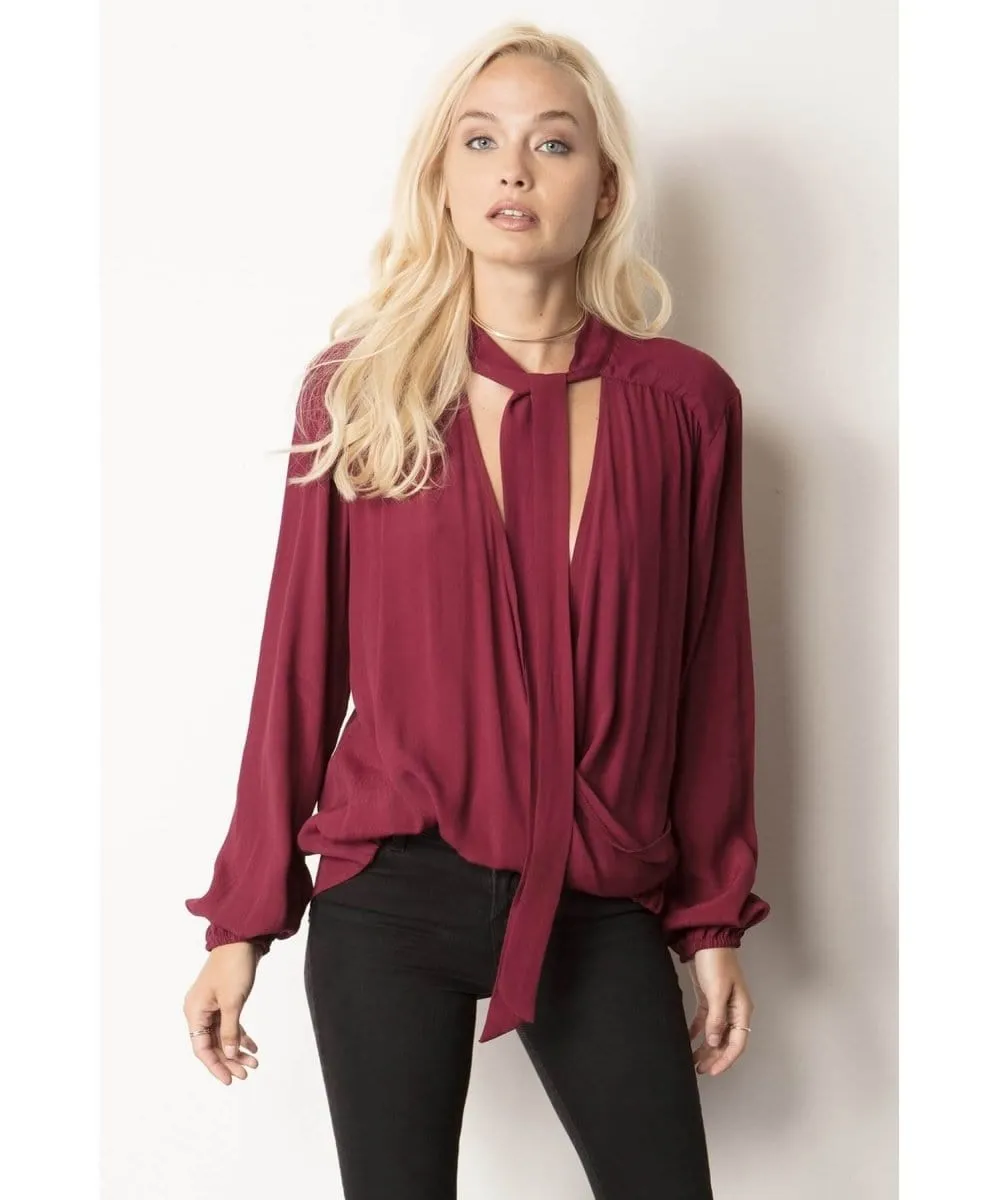 Deep V Tie Front Top