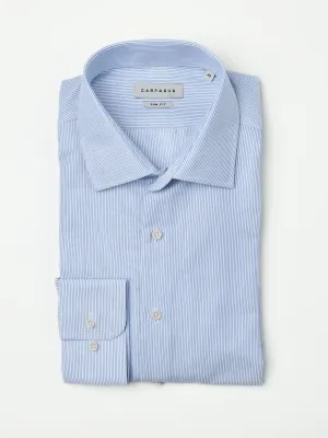 Dress Shirt Slim Fit Stripes Blue/White