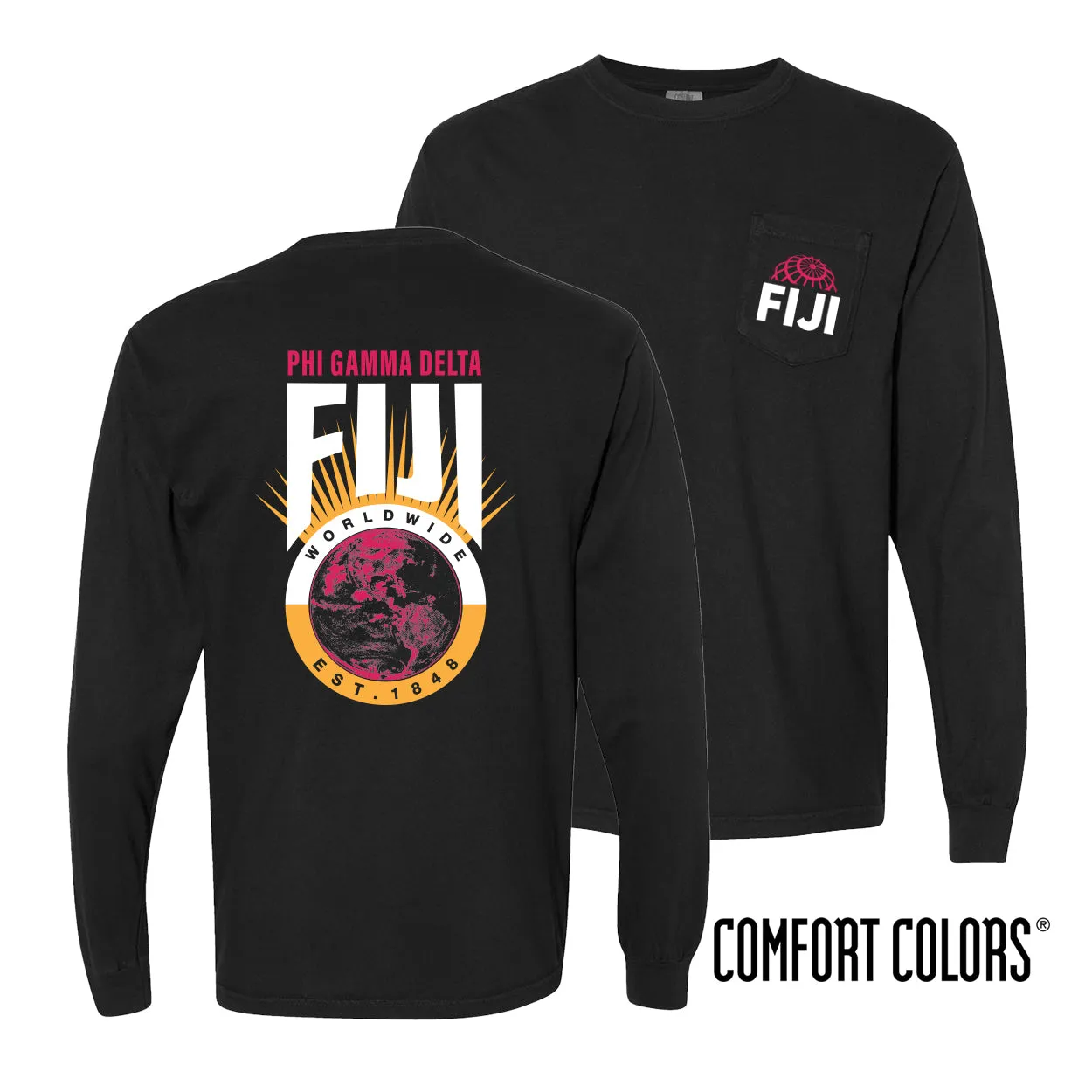 FIJI Comfort Colors Retro Worldwide Long Sleeve Tee