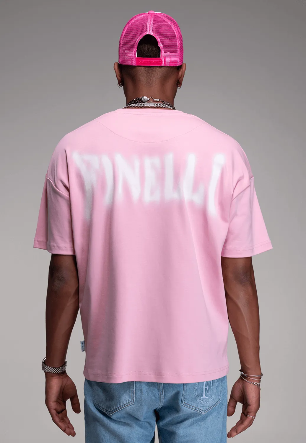 FINELLI Distorted Pink Logo T-Shirt