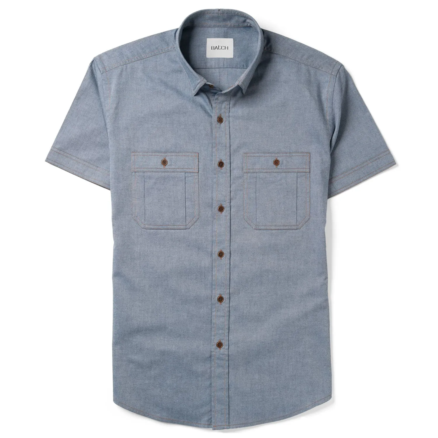 Fixer Short Sleeve Utility Shirt – Navy Blue Cotton Oxford