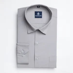 Grey Color Lycra Twill Cotton Shirt For Men