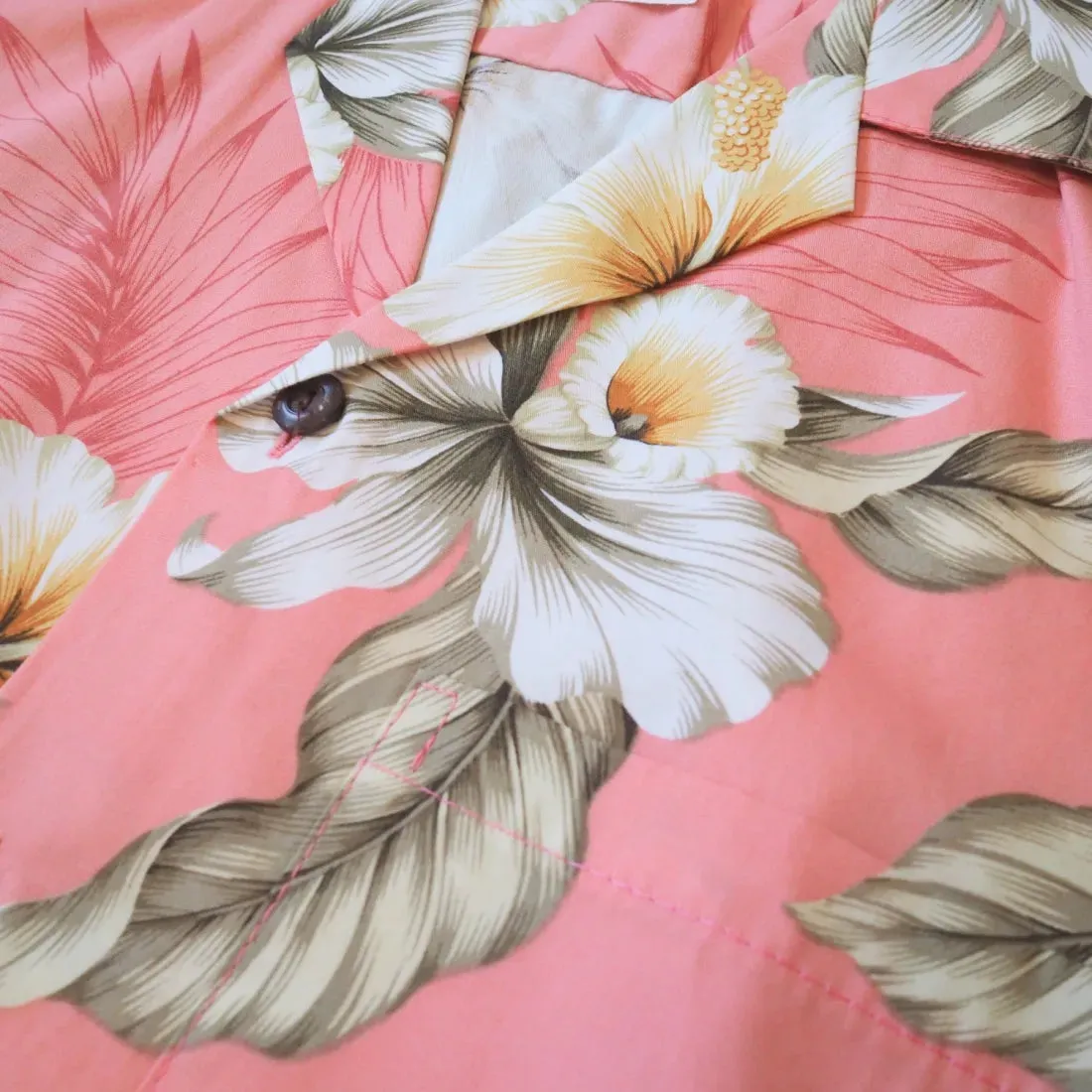 Hibiscus Joy Pink Hawaiian Cotton Shirt