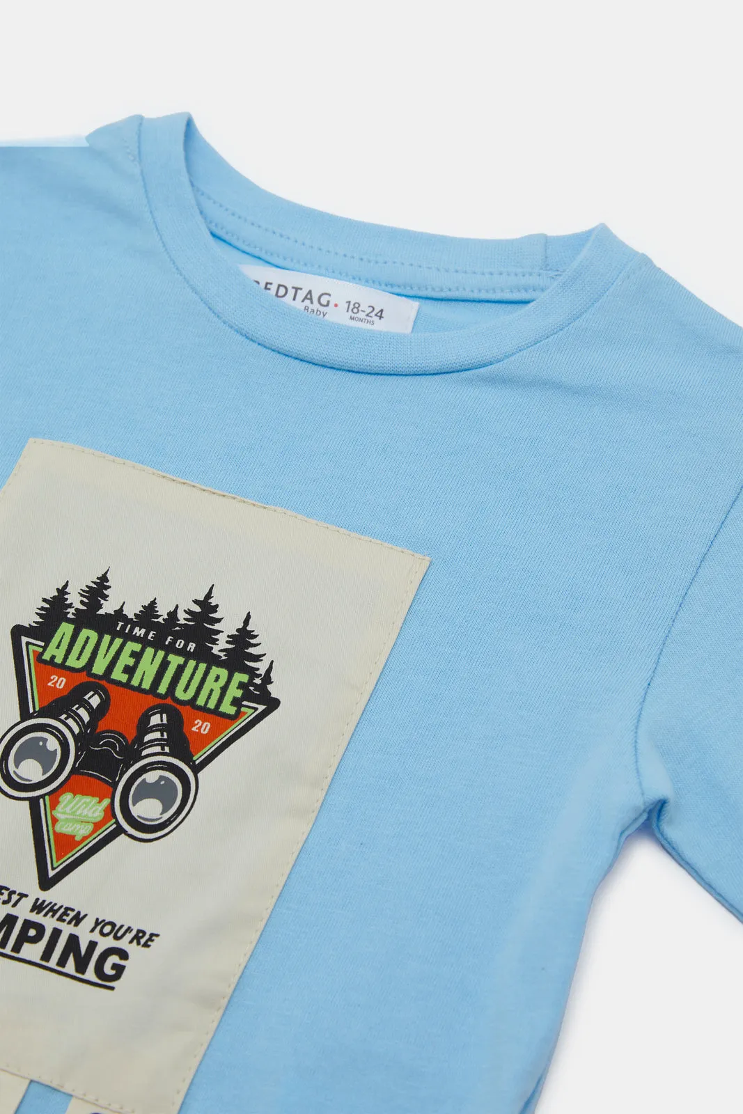 Infant Boys Blue Printed Long Sleeves T-Shirt