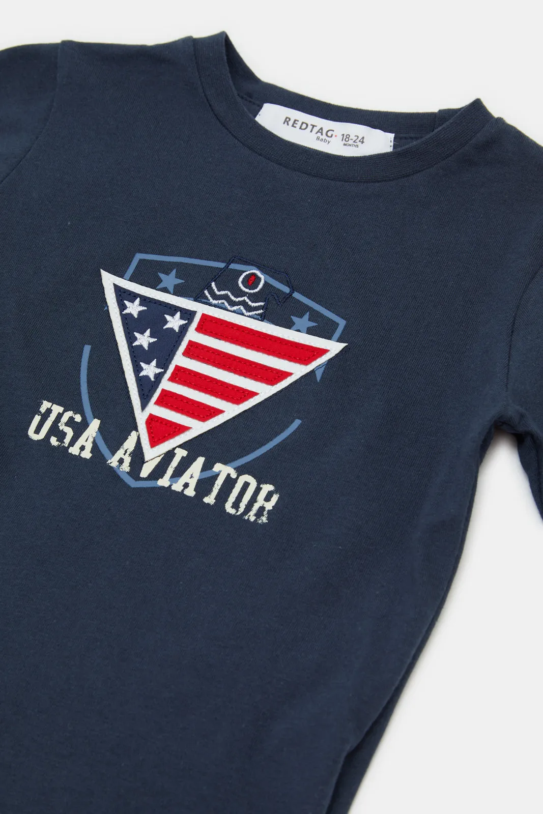 Infant Boys Navy Printed T-Shirt