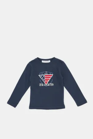 Infant Boys Navy Printed T-Shirt