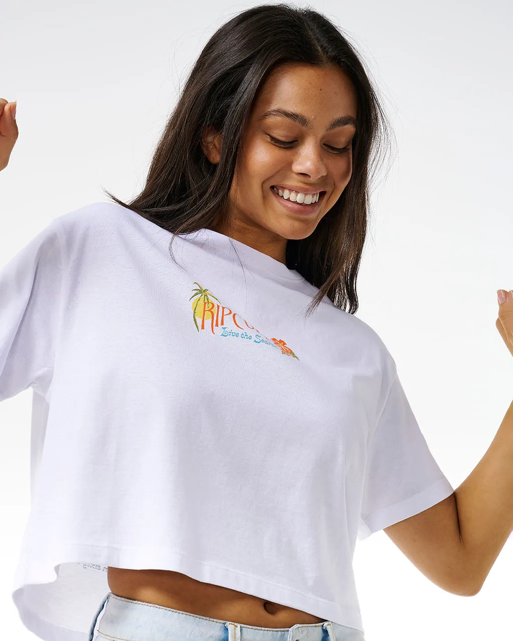 Island Crop T-Shirt in White