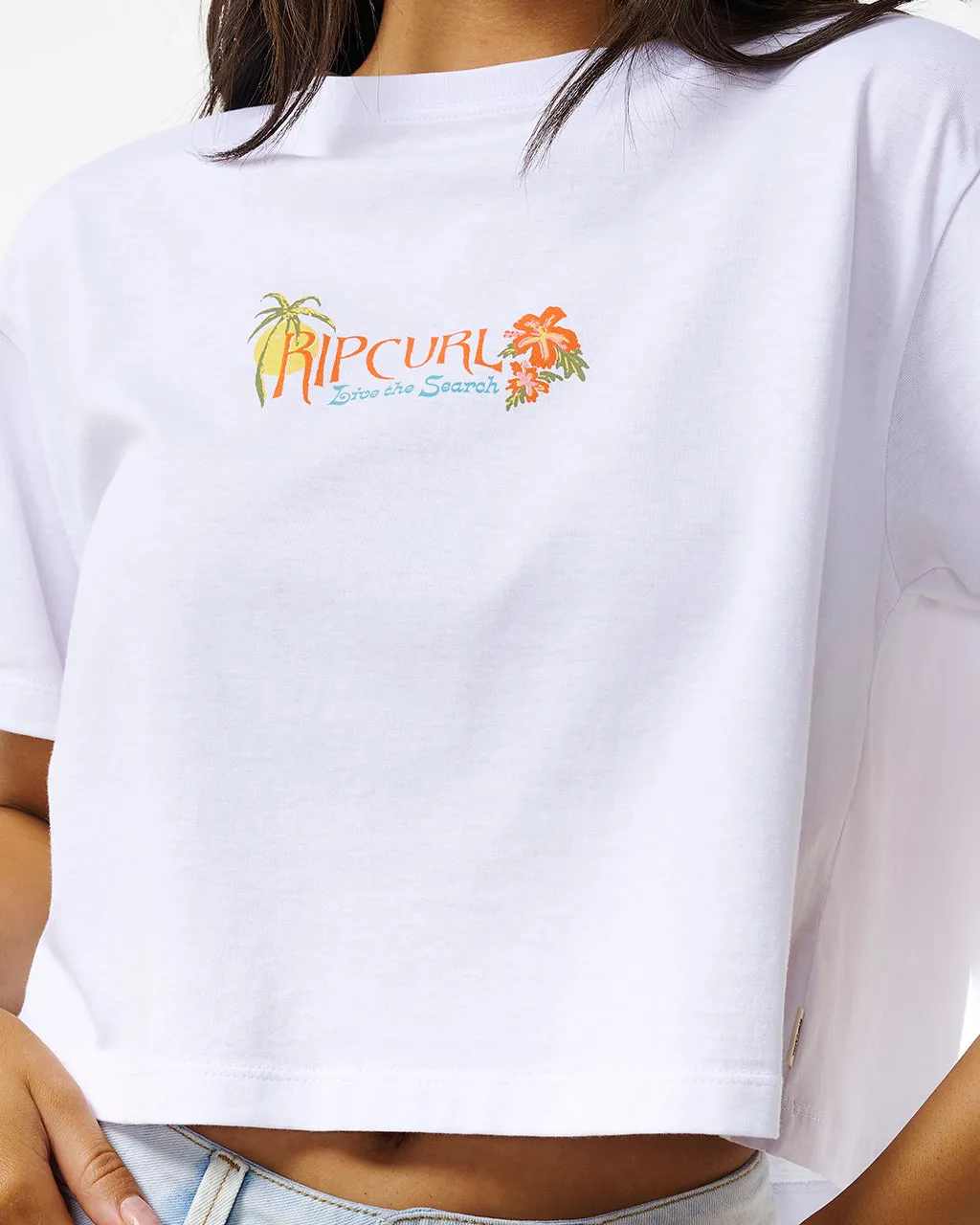 Island Crop T-Shirt in White