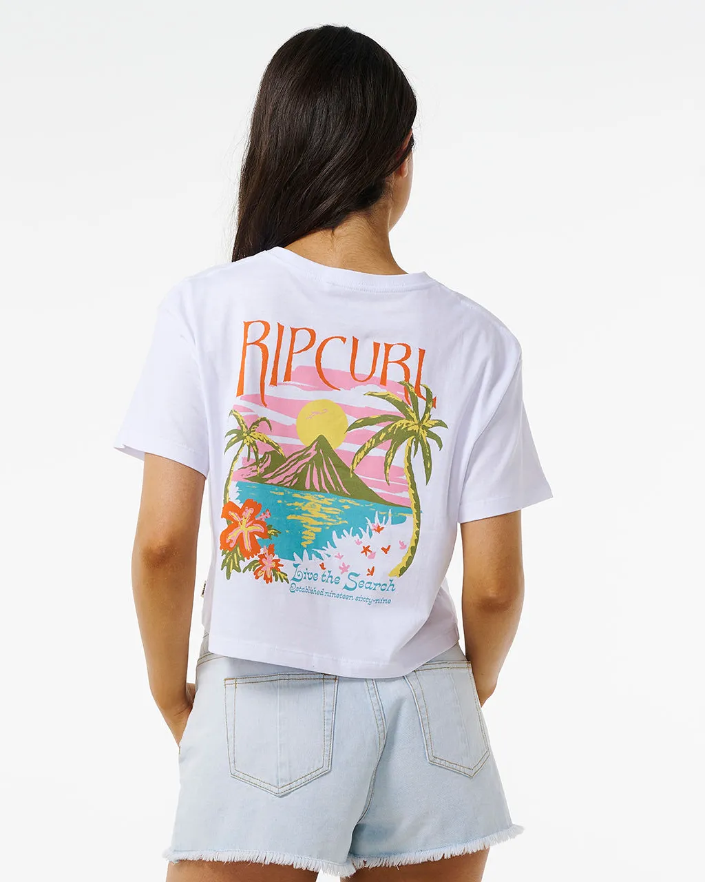 Island Crop T-Shirt in White