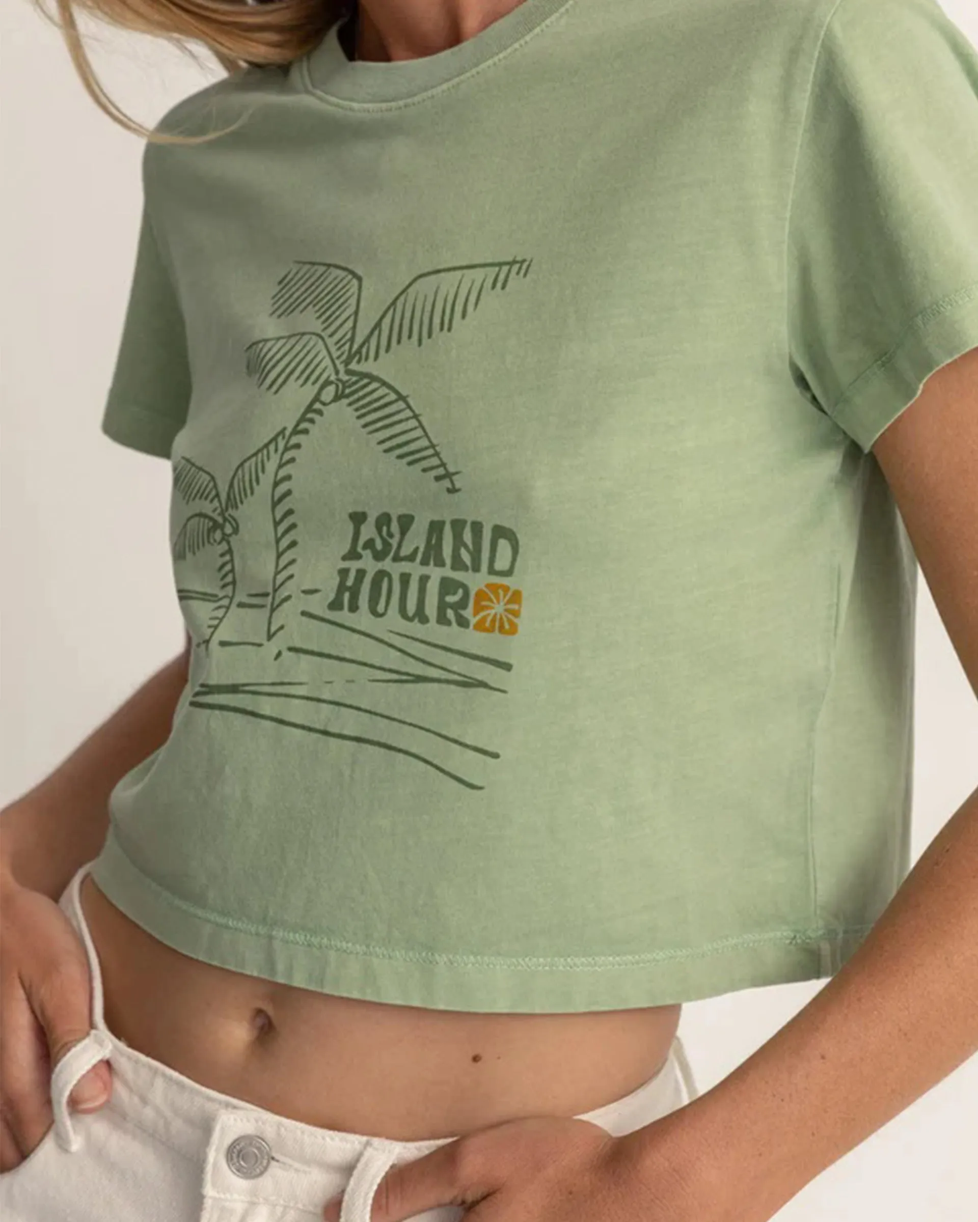 Island Hour Vintage Crop Crew T-Shirt