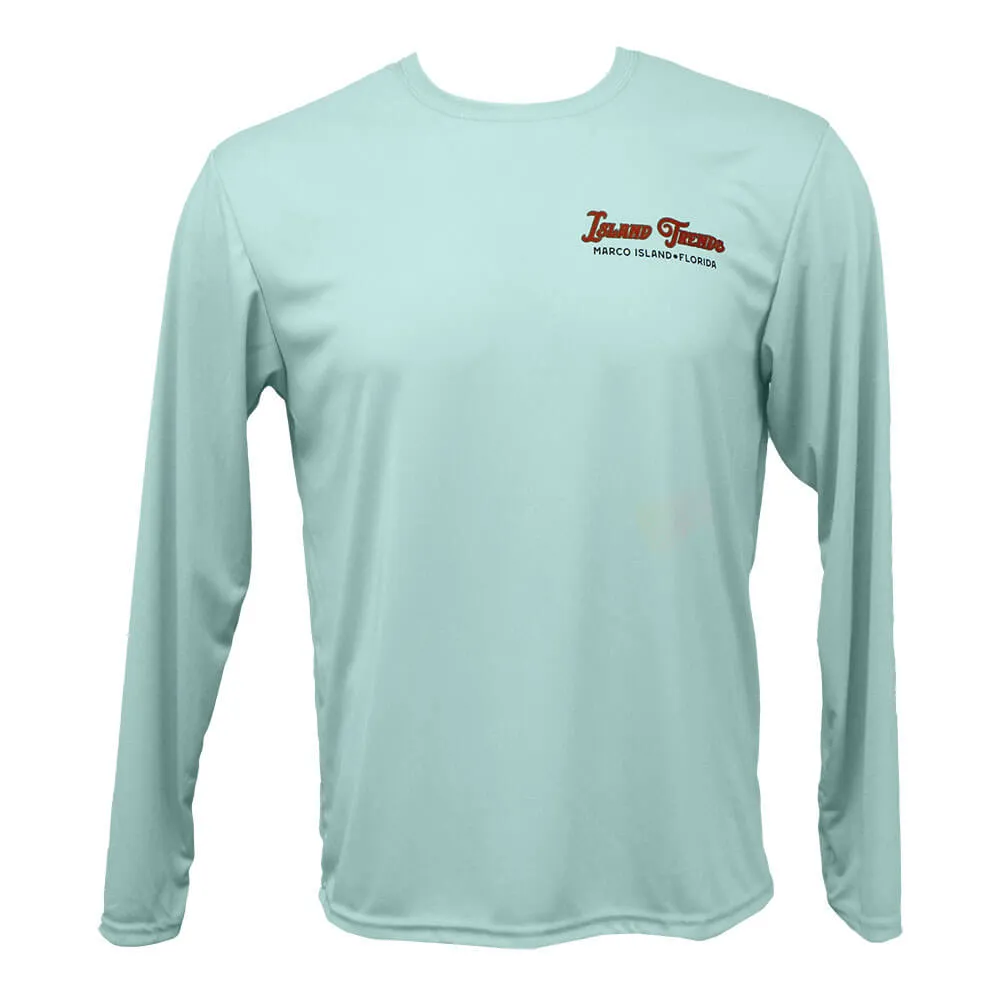 Island Trends Parrot Margarita Long Sleeve Performance T-Shirt - Mint Green