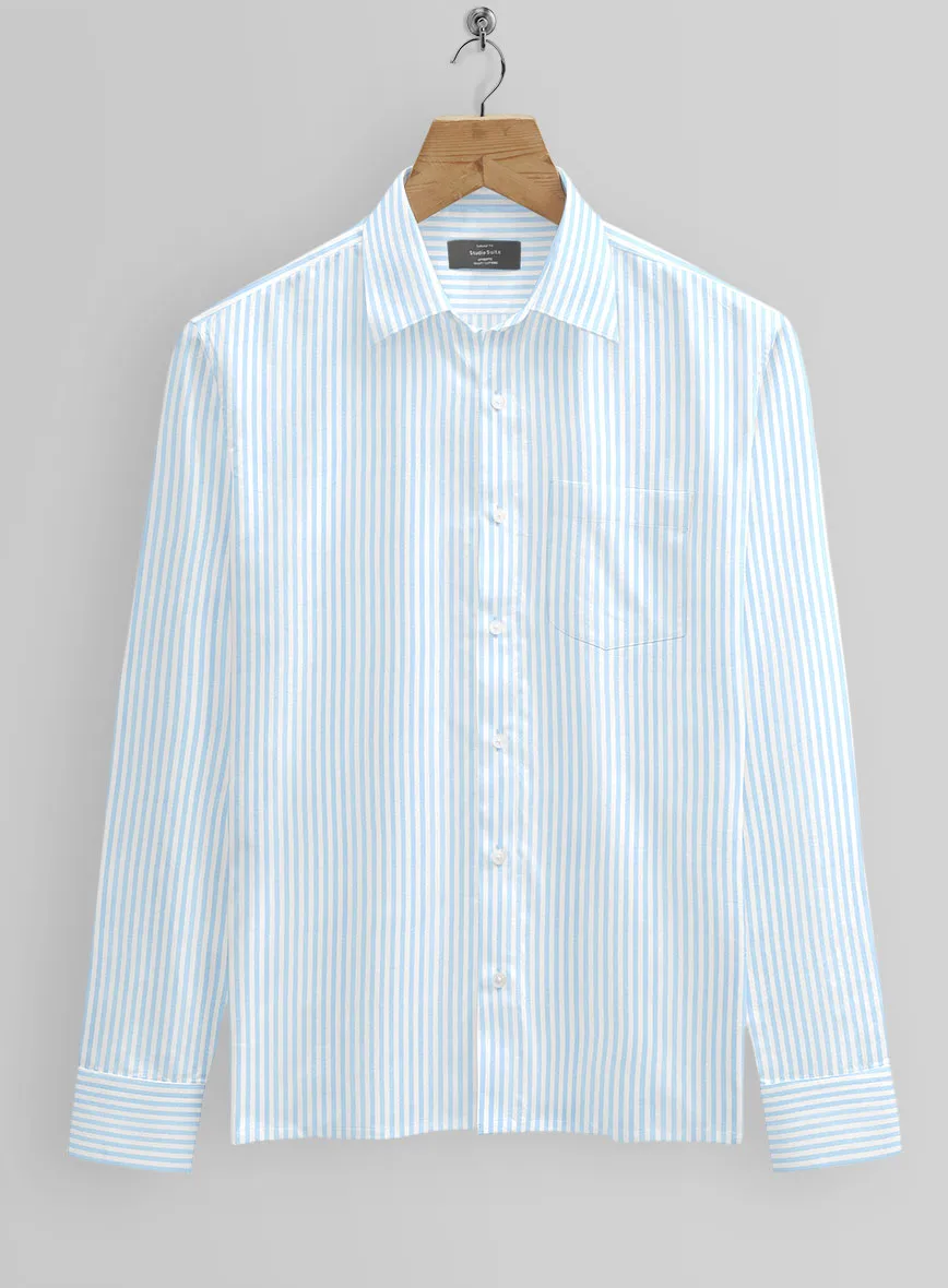 Italian Blue Bengal Stripe Shirt