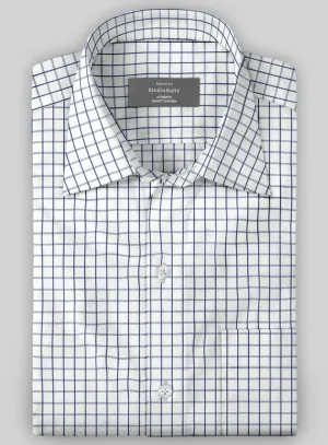 Italian Dark Blue Checkered Shirt