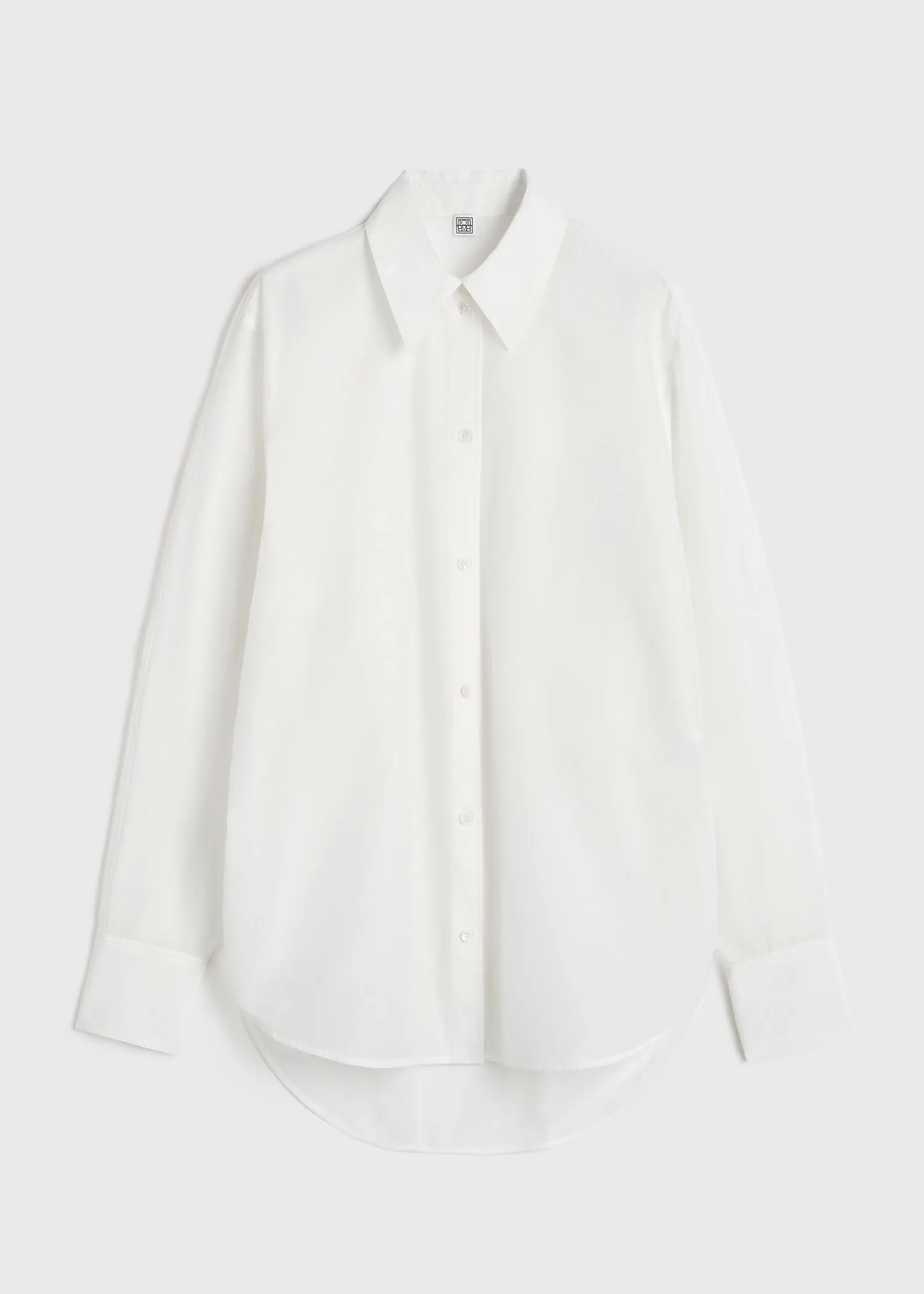 Kimono-sleeve cotton shirt white