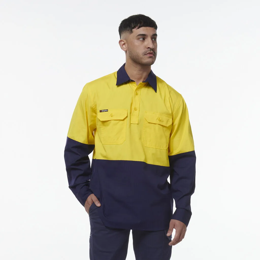 King Gee Workcool  Vented Closed Front Spliced Shirt (K54011)