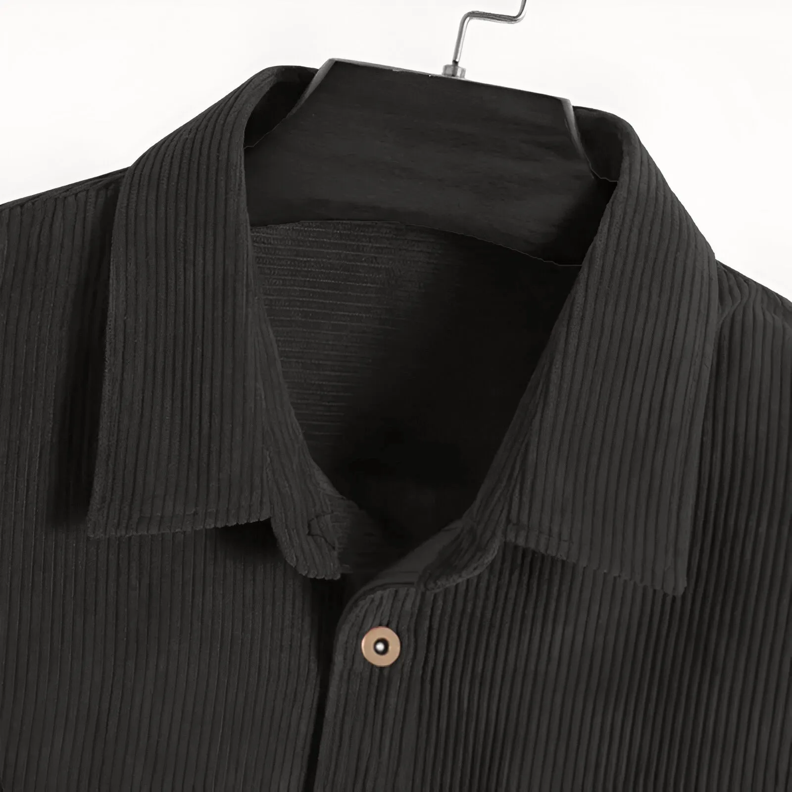 Men's Corduroy Cotton Regular fit Casual Shirt - Dark Grey