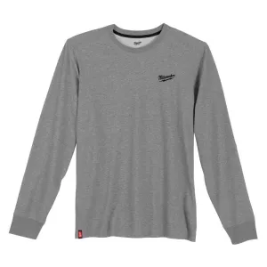 Milwaukee L Long Sleeve Men's Crew Neck Gray Hybrid Work Tee Shirt