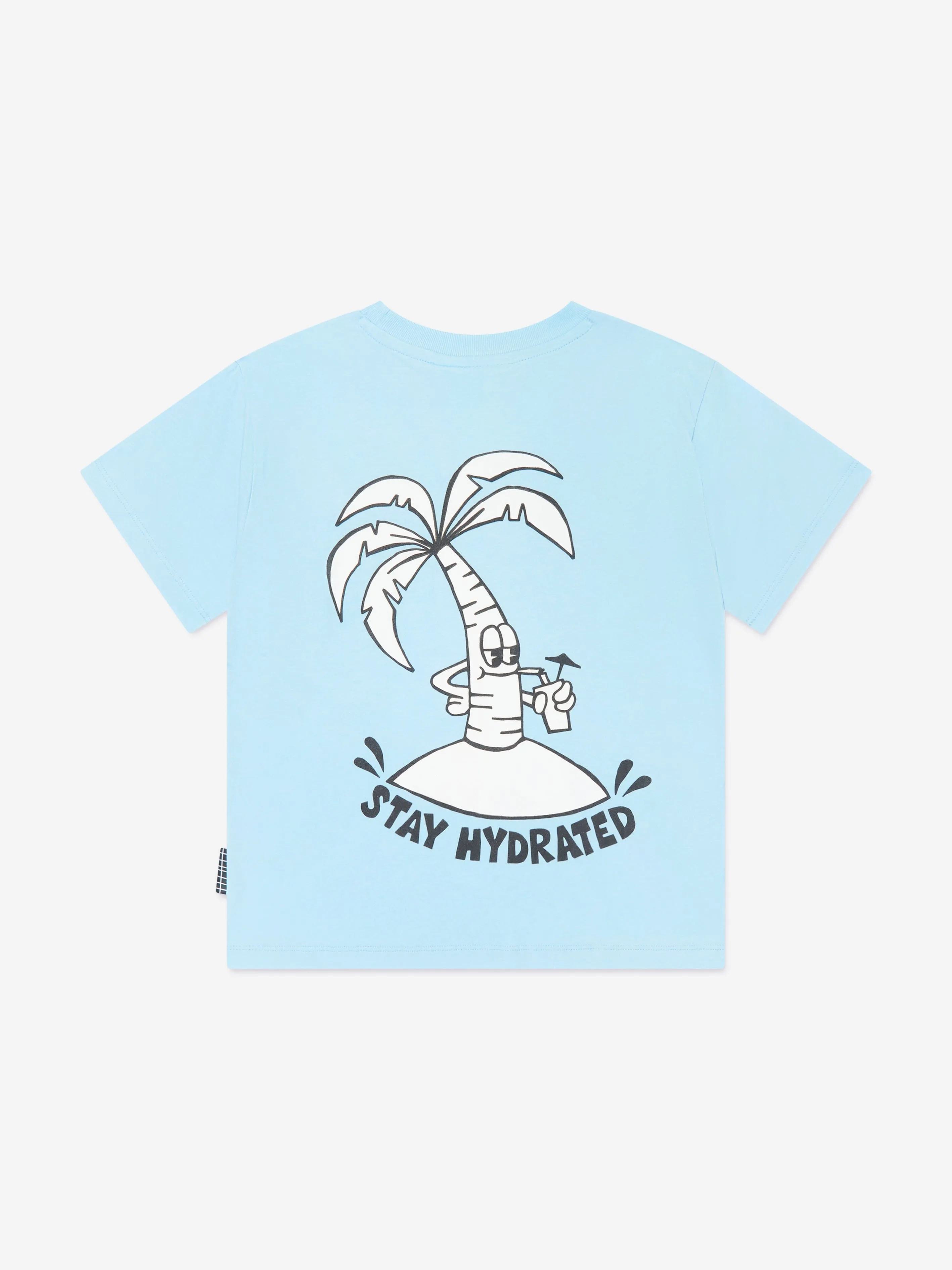 Molo Boys Stay Hydrated Print T-Shirt in Blue