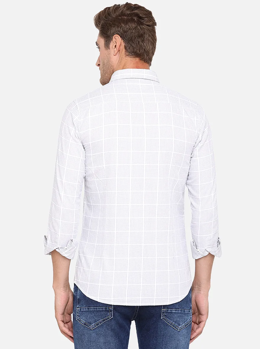 Mountain Mist Checked Slim Fit Casual Shirt | JadeBlue