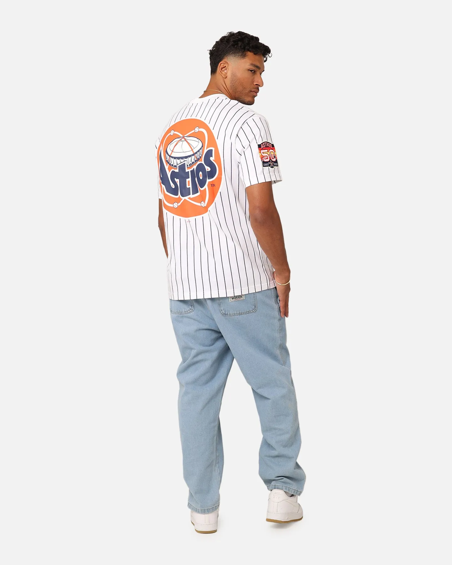 New Era Houston Astros Oversized T-Shirt White Pinstripe