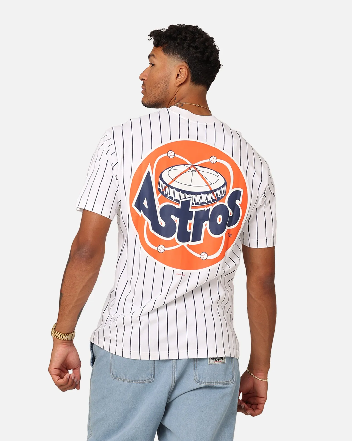 New Era Houston Astros Oversized T-Shirt White Pinstripe